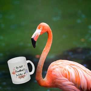 Flamingo und Elefant Motivation Kaffeebecher mit Spruch