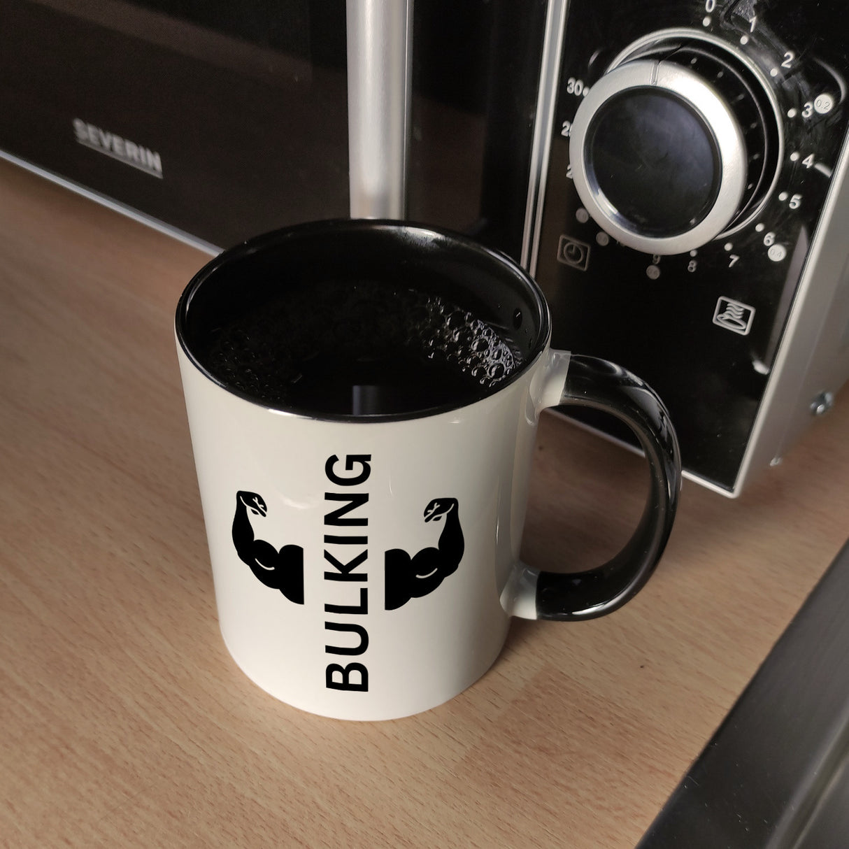 Fitness Kaffeebecher mit Spruch BULKING