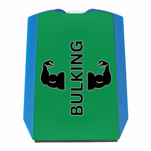 Fitness Parkscheibe in blau mit Spruch BULKING