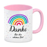 Regenbogen Kaffeebecher mit Spruch Danke für die schöne Zeit