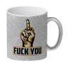 Fuck You Kaffeebecher mit Mittelfinger Motiv