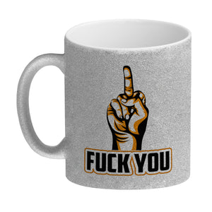 Fuck You Kaffeebecher mit Mittelfinger Motiv
