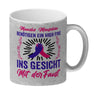 High Five Kaffeebecher mit Spruch: High Five ins Gesicht mit der Faust