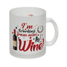 Wein Kaffeebecher mit Spruch I´m working from nine to Wine