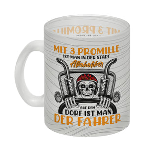 Dorfkind Kaffeebecher mit Spruch Mit 3 Promille ist man der Fahrer