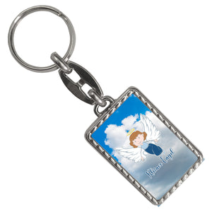 Kleiner Engel Schlüsselanhänger mit Wolkenhimmel und Schutzengel