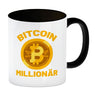 Bitcoin Millionär Kaffeebecher mit Kryptowährung