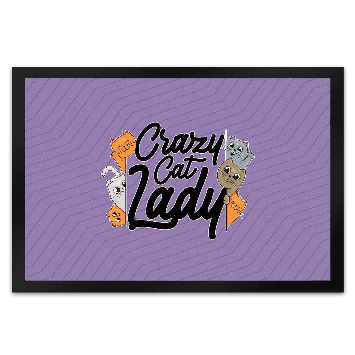 Katzen Fußmatte in 35x50 cm Crazy Cat Lady für Katzenliebhaber
