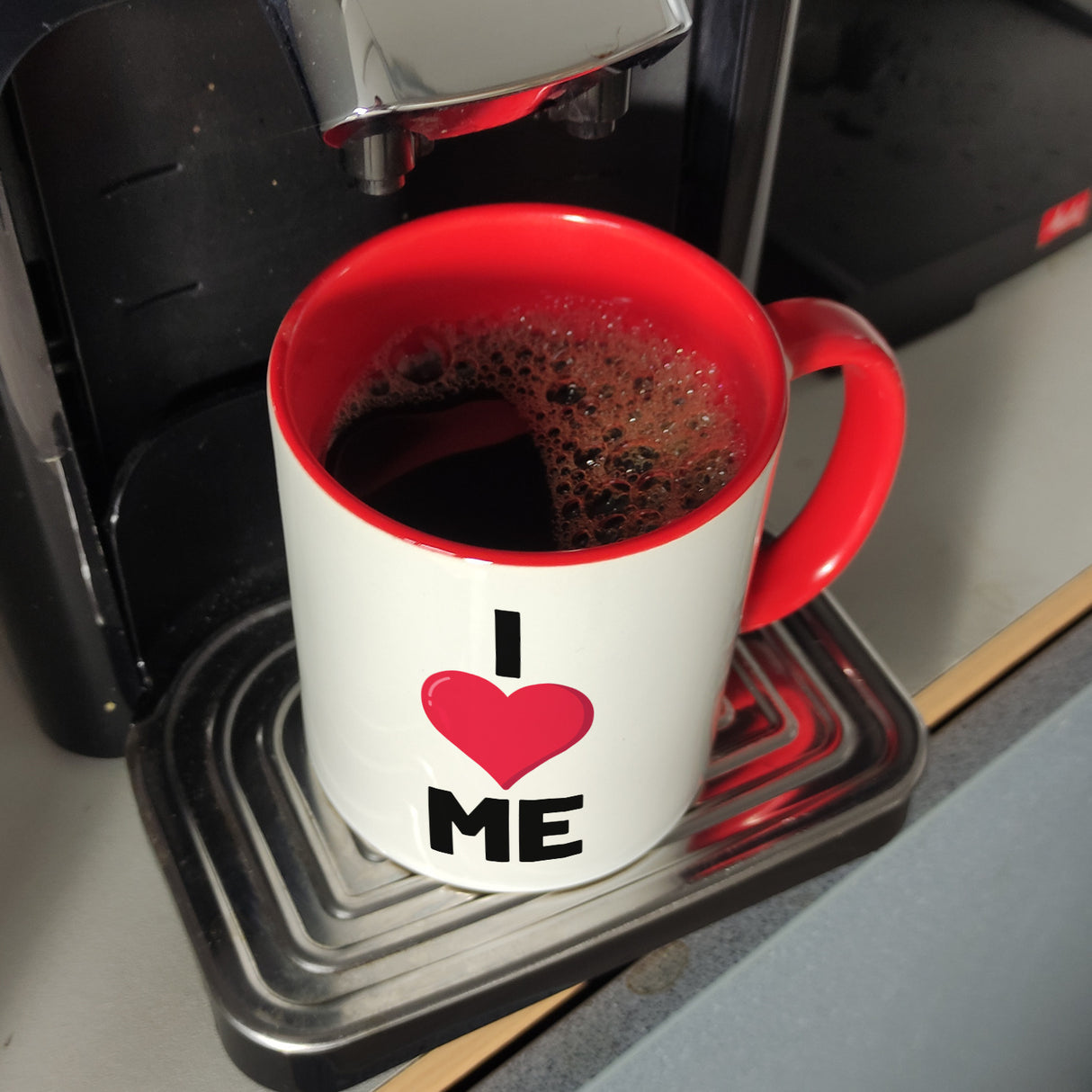 I love me Herz Kaffeebecher für Selbstverliebte