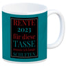 Rente 2023 Kaffeebecher eine bunte Tasse für Rentner