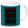 Rente 2024 Kaffeebecher eine bunte Tasse für Rentner