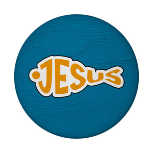 Jesus-Fisch Magnet rund für Gläubige