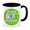 Du bist ein Gott, der mich sieht. Kaffeebecher mit Bibel Zitat