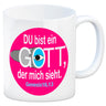 Du bist ein Gott, der mich sieht. Kaffeebecher mit Bibel Zitat