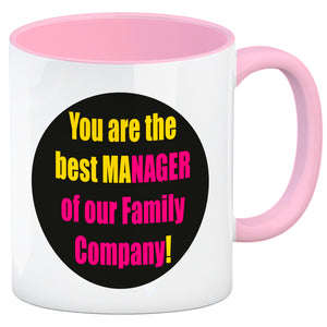 Manager of our Family Kaffeebecher mit Spruch für Mama zum Muttertag