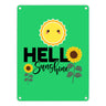 Gute Laune Metallschild in 15x20 cm mit Spruch Hello Sunshine