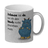 Freches Monster Kaffeebecher mit lustigem Spruch