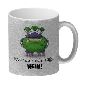 Freches Monster -lila Kaffeebecher mit lustigem Spruch