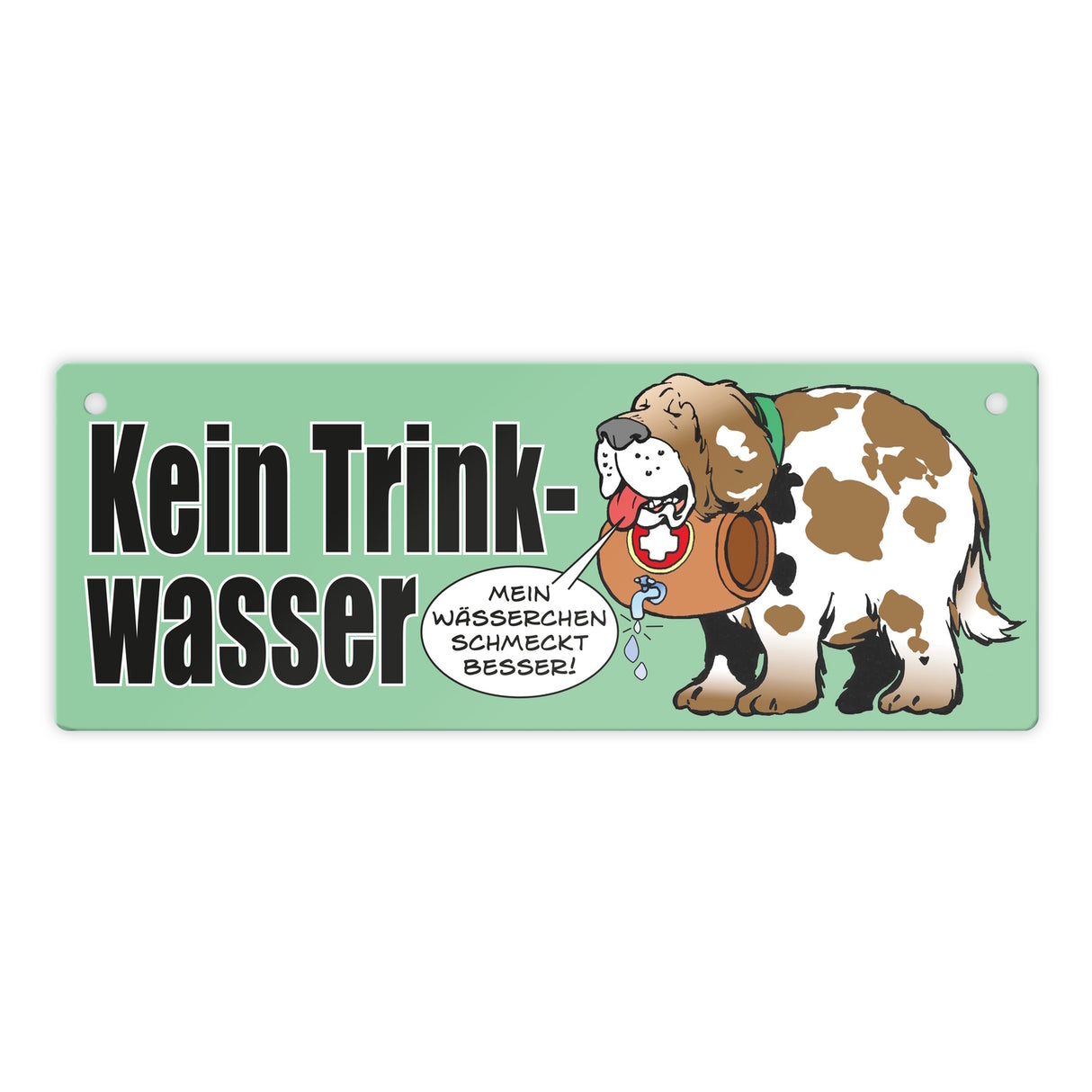 Kein Trinkwasser Metallschild mit Schweizer Alpenhund