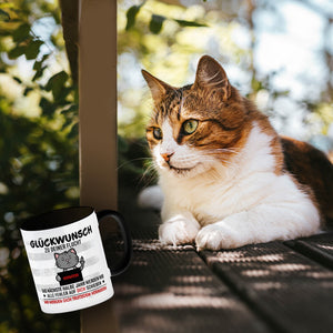 Glückwunsch zur Flucht, Verräter Mittelfinger Kaffeebecher mit Katze