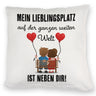 Liebespaar mit Herzballons Kissen mit Spruch