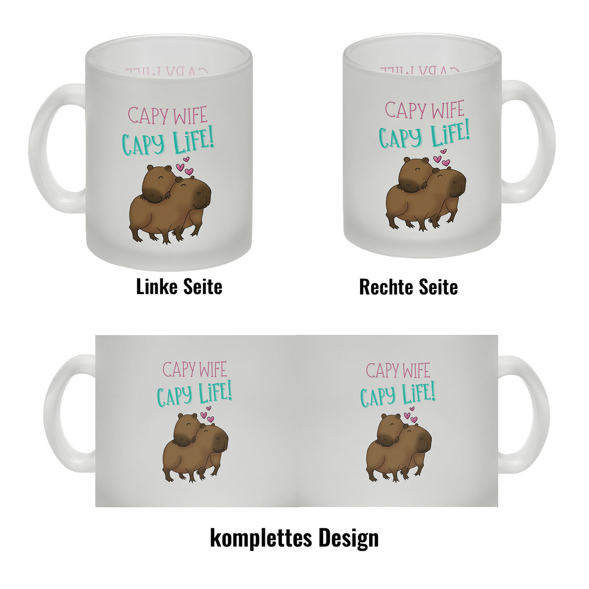 Capy wife capy life Kaffeebecher mit zwei verliebten Capybaras