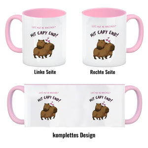 Eine Massage mit Capy End Capybara Kaffeebecher mit Spruch