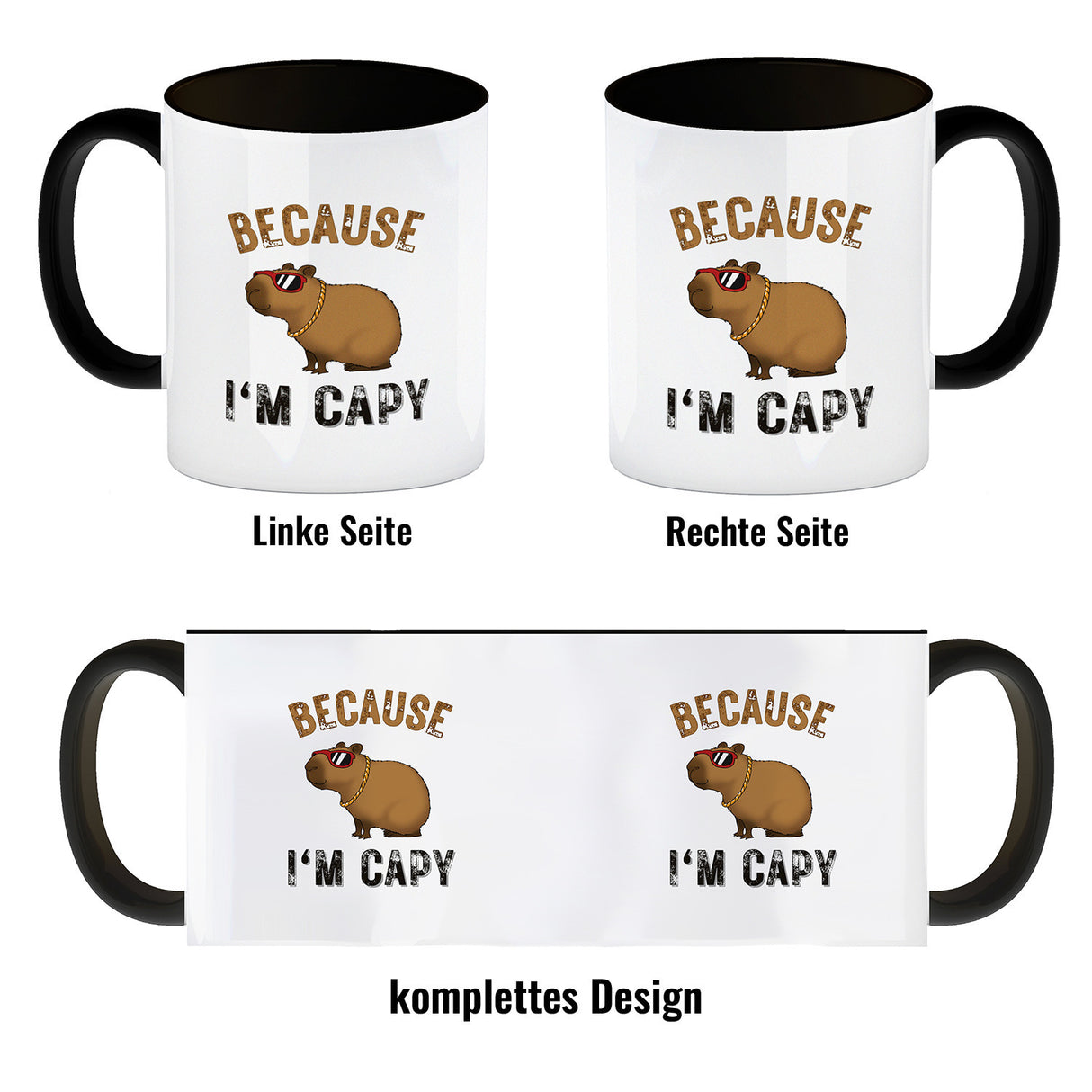 Because I´m capy Kaffeebecher mit coolem Capybara Motiv