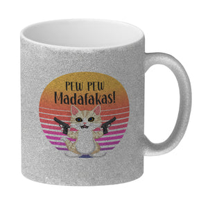 PEW PEW Madafakas Kaffeebecher mit lustigem Katzen Motiv