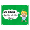 Engel Metallschild in 15x20 cm mit Spruch- Ich spreche Ironie mit Sarkasmus-Akzent