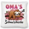 Faultier Kissen mit Spruch Oma's Schnarchecke