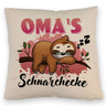 Faultier Kissen mit Spruch Oma's Schnarchecke