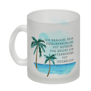 Strandkorb und Meerblick Kaffeebecher mit Spruch