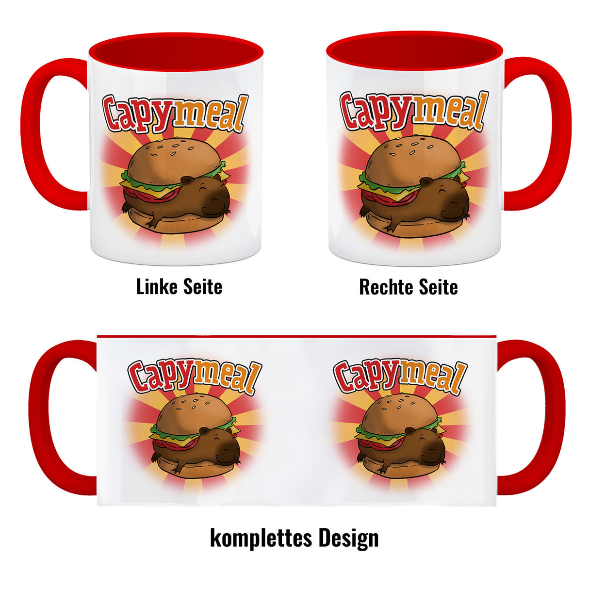 Capymeal Kaffeebecher mit Capybara Motiv für Fastfood Junkies