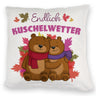 Endlich Kuschelwetter herbstliches Kissen mit Bärenpaar