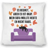 Katzen Kissen mit Spruch Es regnet aber mein Sofa wollte nicht raus