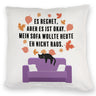 Katzen Kissen mit Spruch Es regnet aber mein Sofa wollte nicht raus