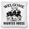 Geisterhaus Halloween Kissen mit Spruch - Welcome to our haunted house