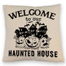 Geisterhaus Halloween Kissen mit Spruch - Welcome to our haunted house