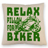 Relax Biker Kissen mit Motorradfahrer Motiv