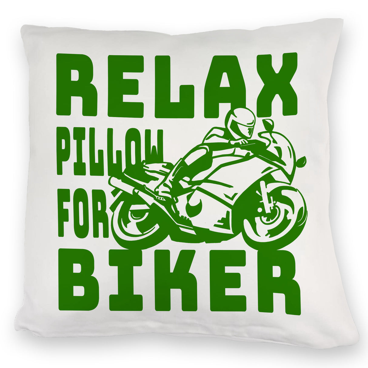 Relax Biker Kissen mit Motorradfahrer Motiv