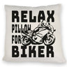 Relax Biker Kissen mit Motorradfahrer Motiv