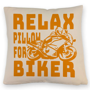 Relax Biker Kissen mit Motorradfahrer Motiv