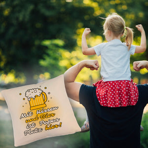 Stammplatz Bier Kissen für Väter zum Vatertag mit Spruch