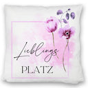 Lieblingsplatz Kissen mit Tulpen Motiv für Freunde zum Geburtstag
