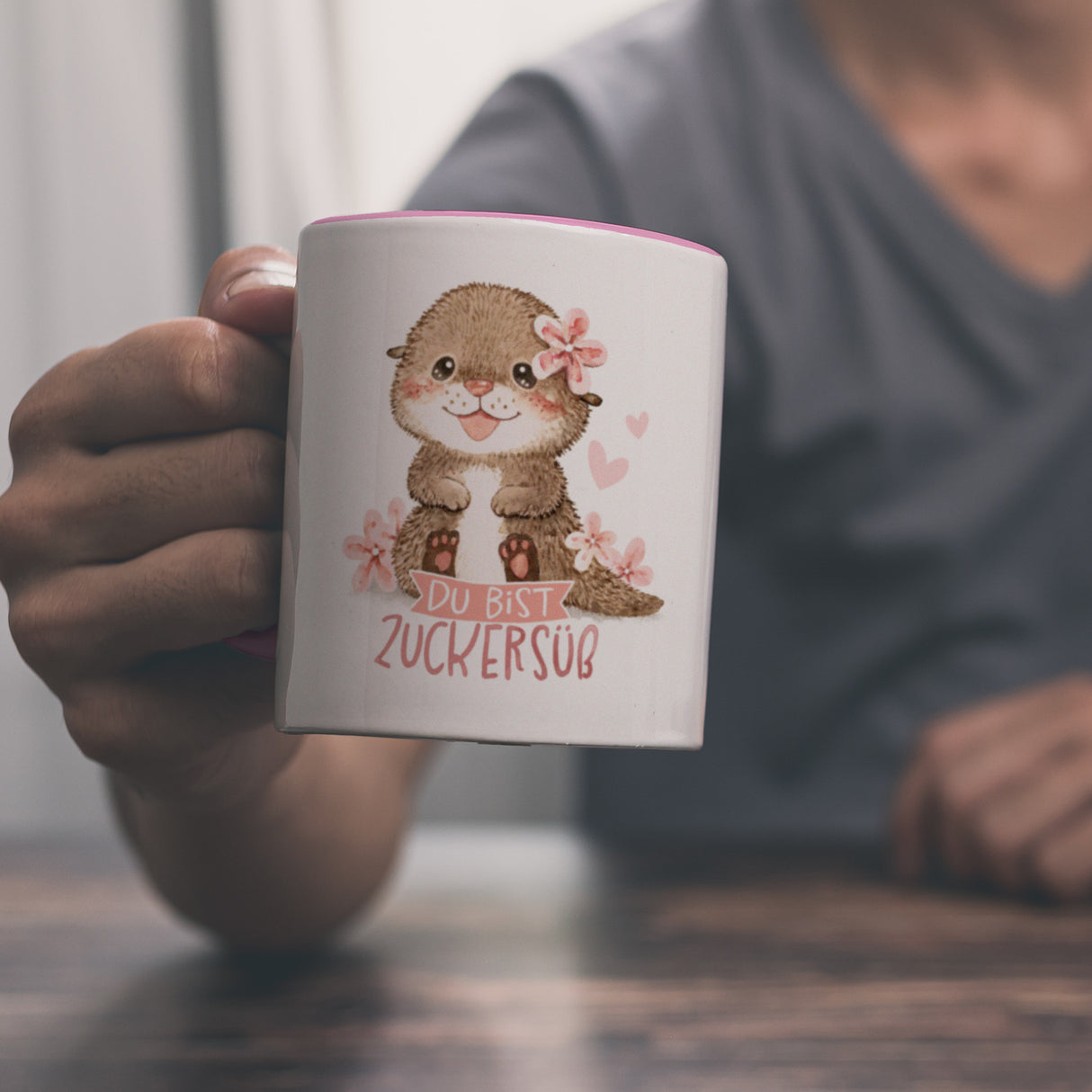 Otter Baby Kaffeebecher mit Spruch Du bist zuckersüß