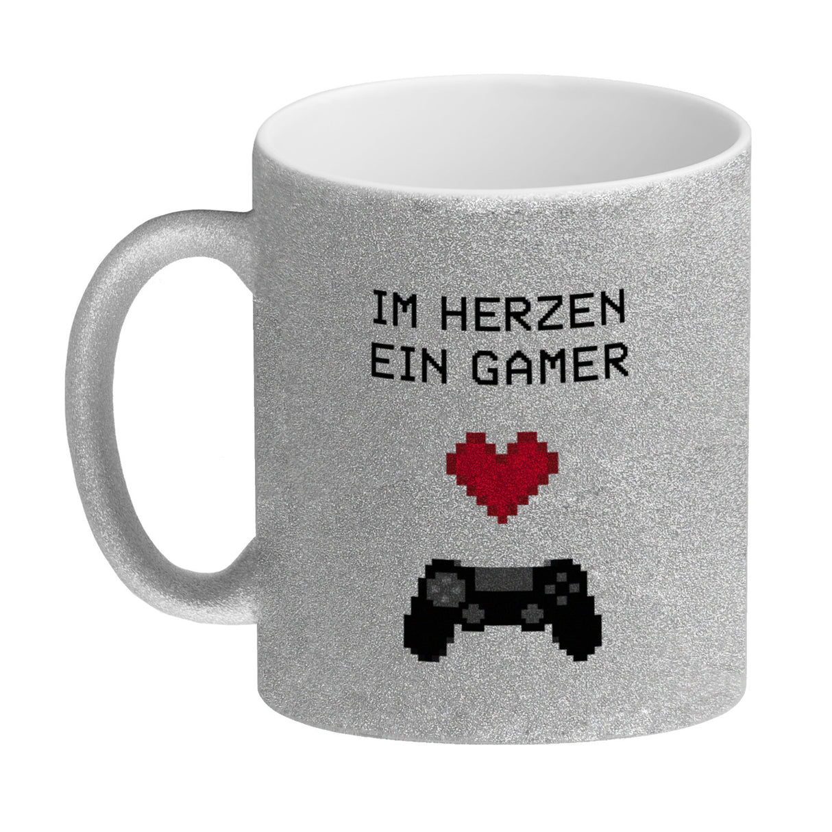 Game Controller Kaffeebecher mit Spruch Im Herzen ein Gamer