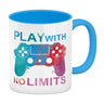 Game Controller Kaffeebecher mit Spruch Play with no limits