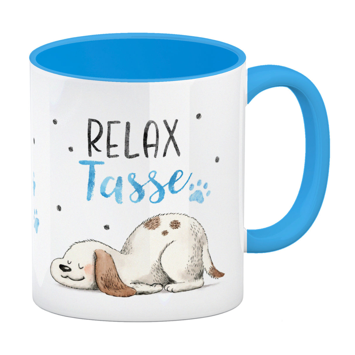 Relaxter Hund Kaffeebecher mit Spruch Relax Tasse