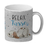 Relaxter Hund Kaffeebecher mit Spruch Relax Tasse